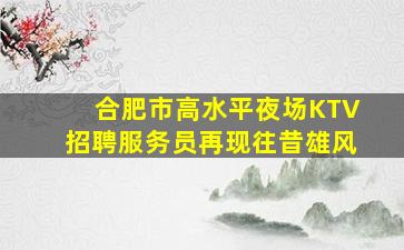 合肥市高水平夜场KTV招聘服务员再现往昔雄风